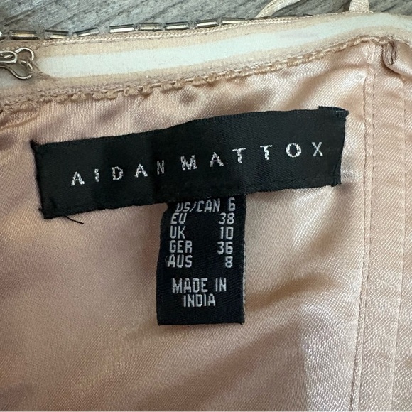 AIDAN MATTOX Sz 6 Blush Beaded Top Tulle Party Prom Pageant Dress Sparkle Short - Picture 12 of 16